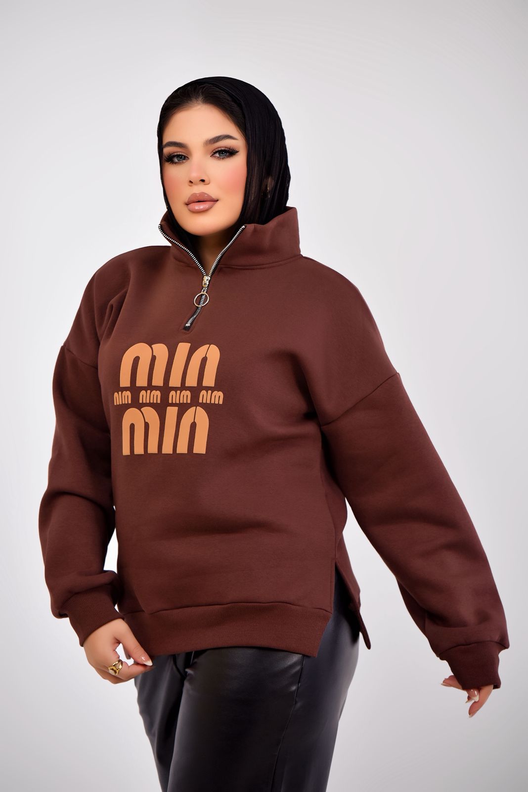 Oversized Half-Zip Sweatshirt