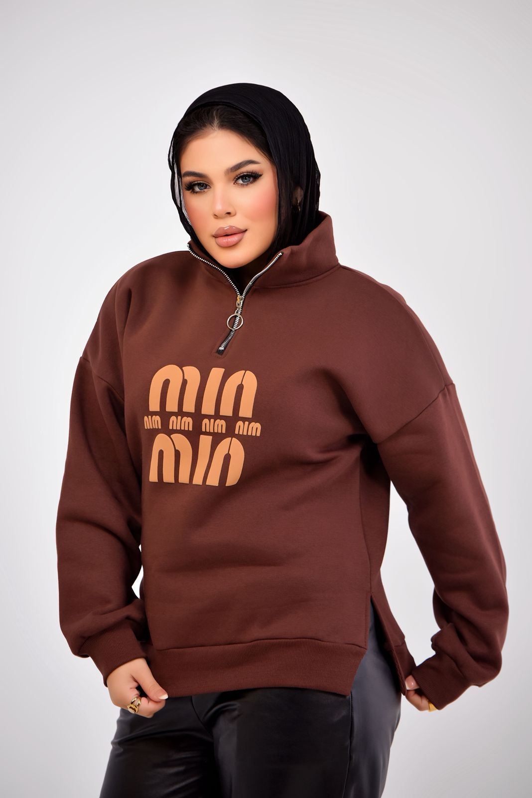 Oversized Half-Zip Sweatshirt