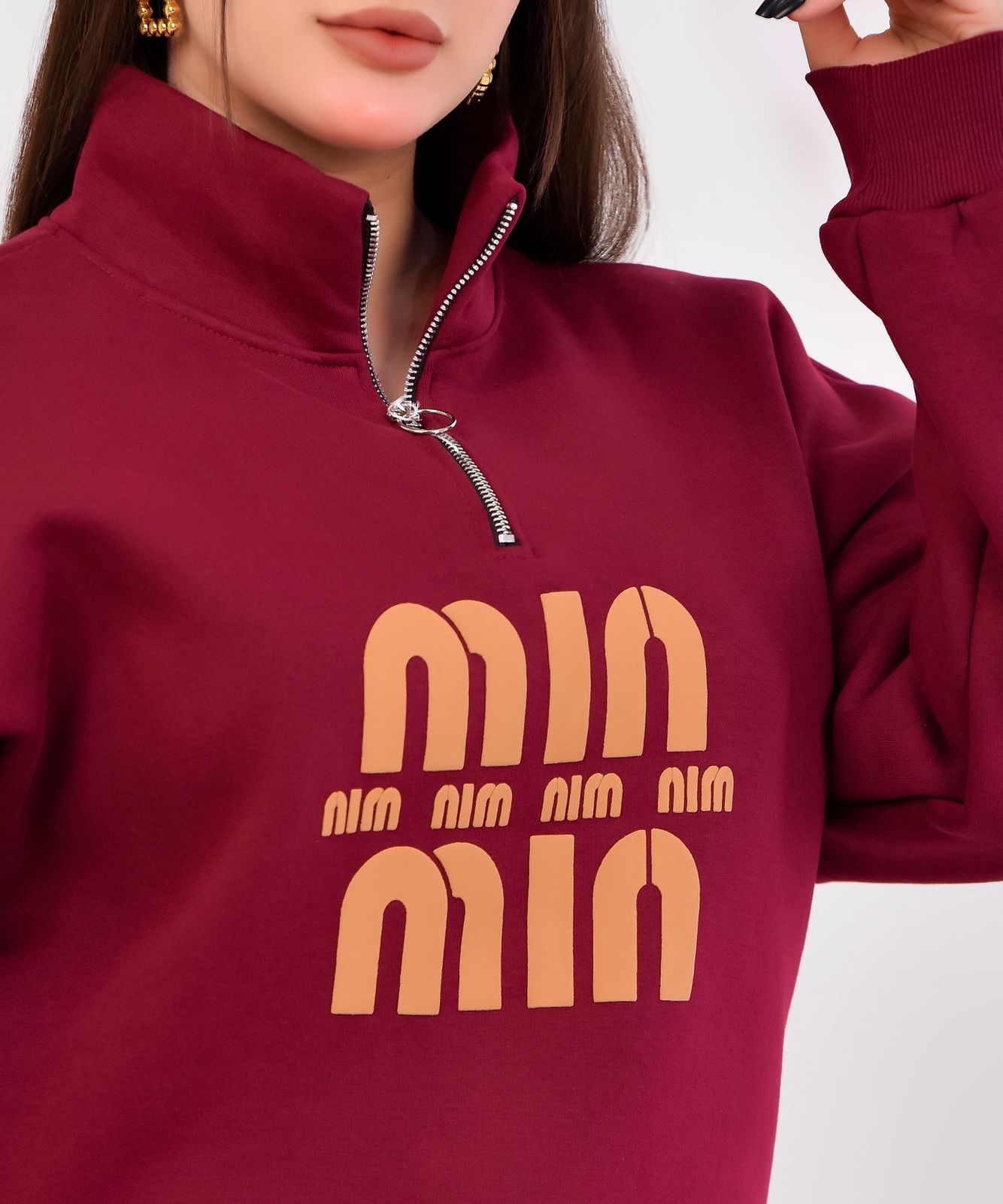 Oversized Half-Zip Sweatshirt