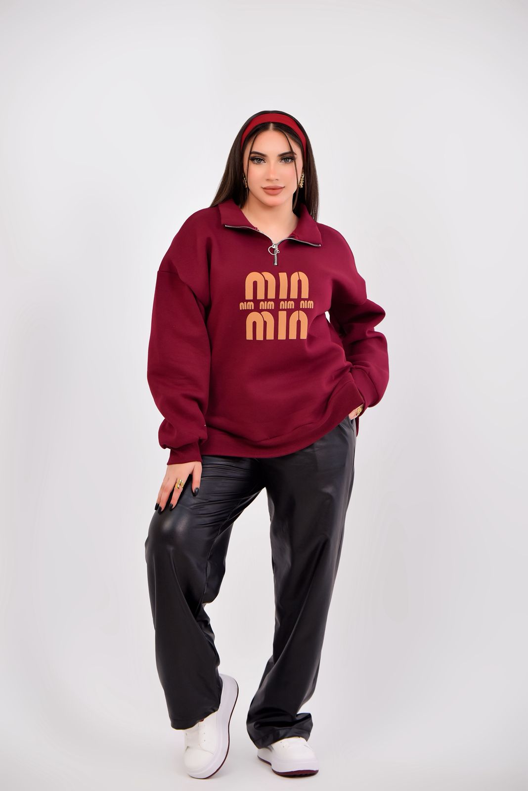 Oversized Half-Zip Sweatshirt