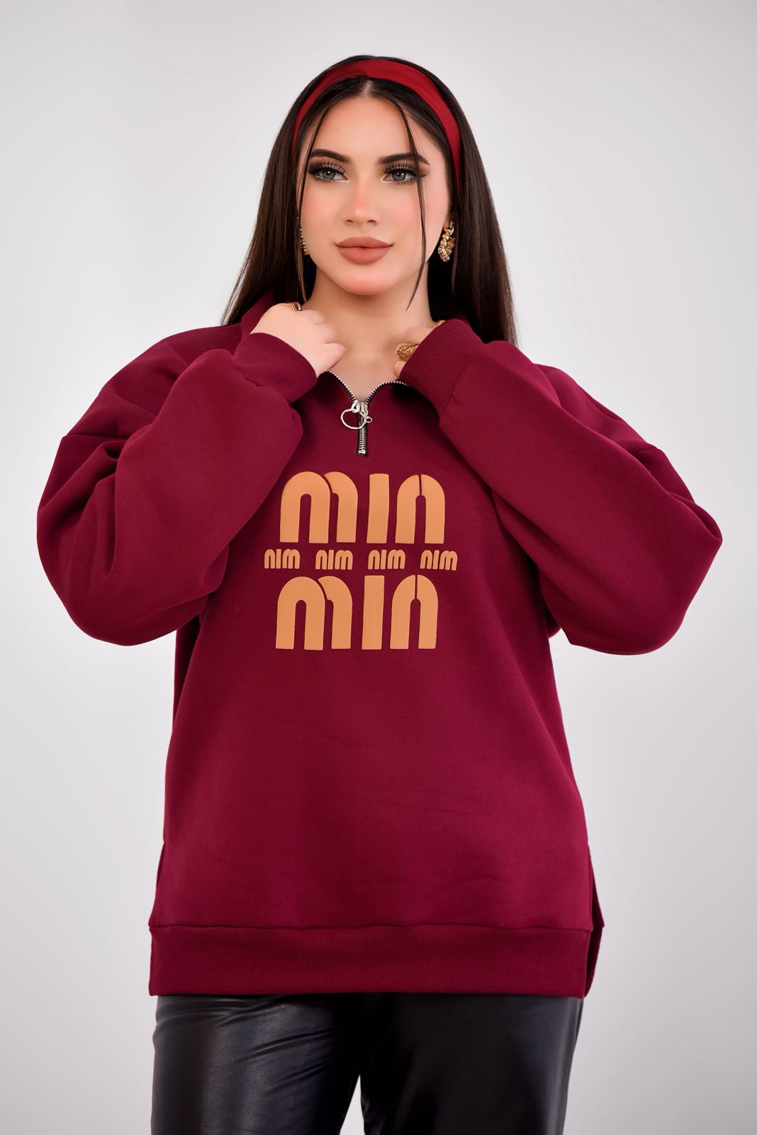 Oversized Half-Zip Sweatshirt