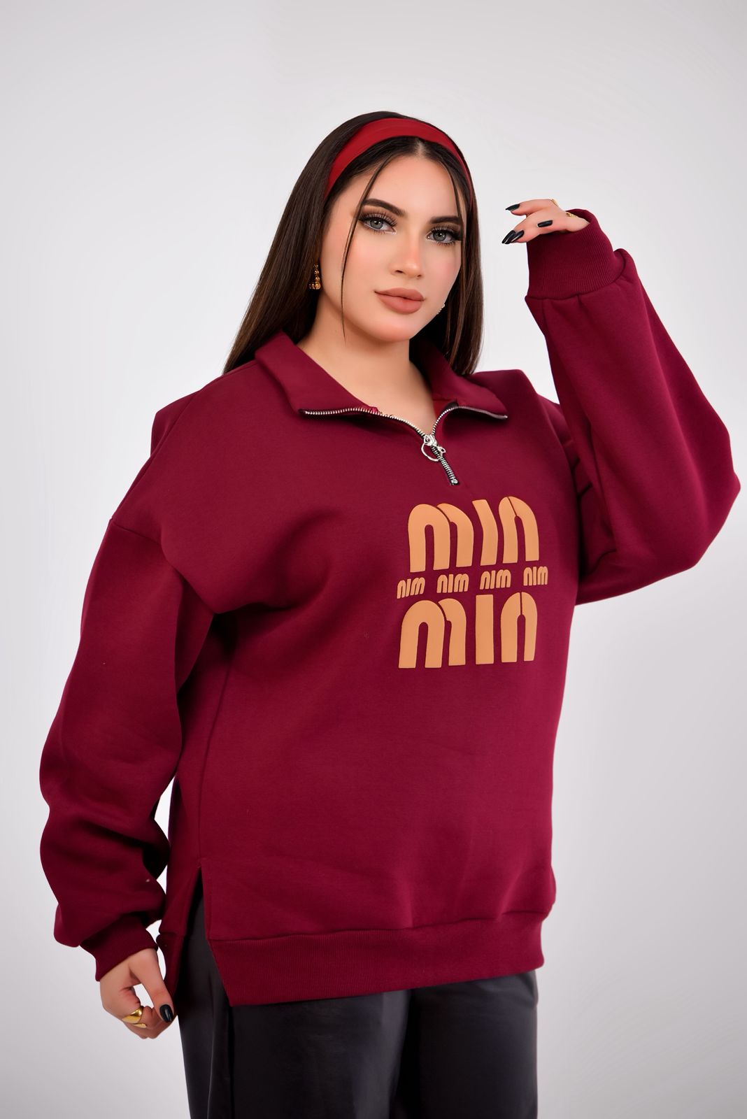 Oversized Half-Zip Sweatshirt